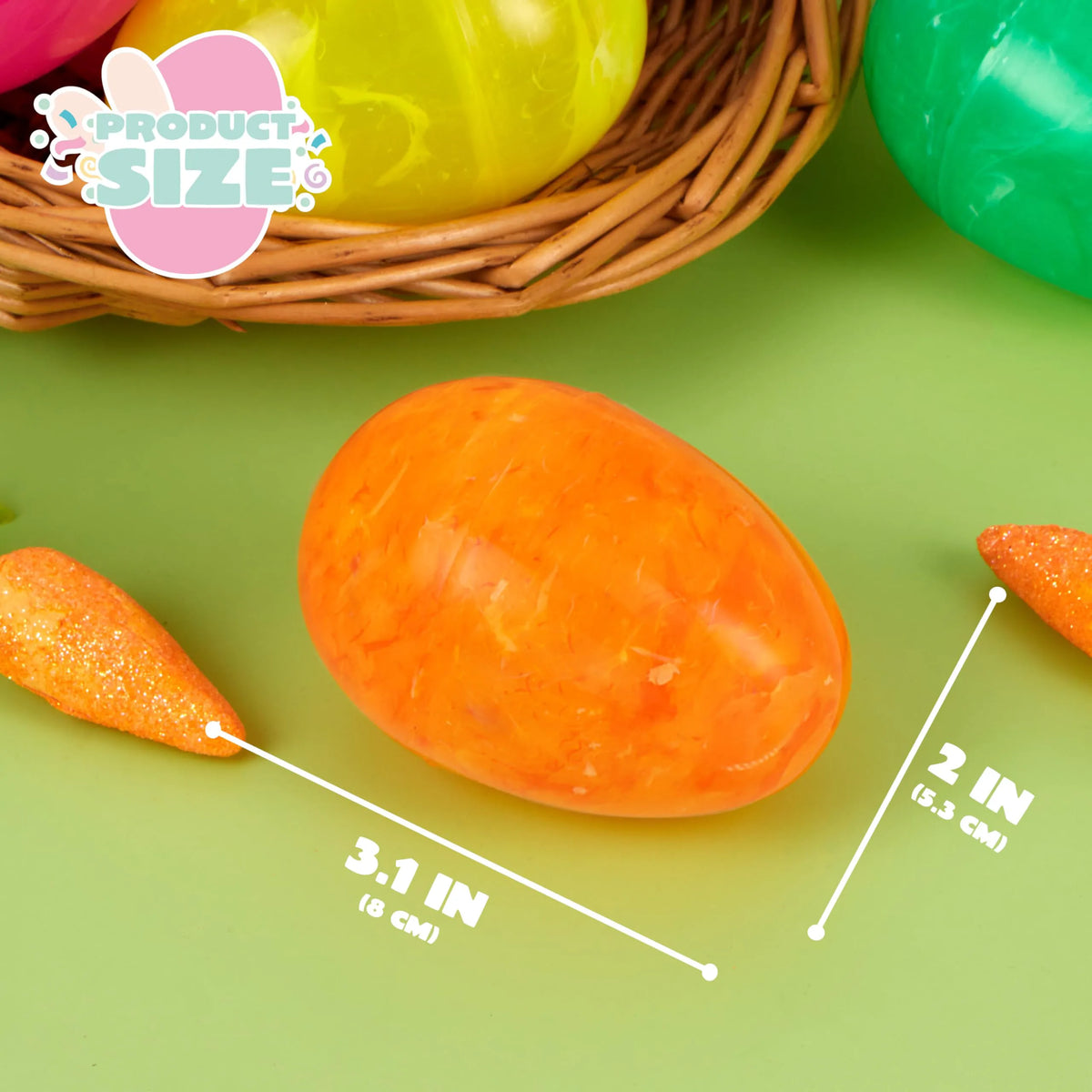JOYIN 12 Pcs 3.15" Iridescent Printed Easter Eggs