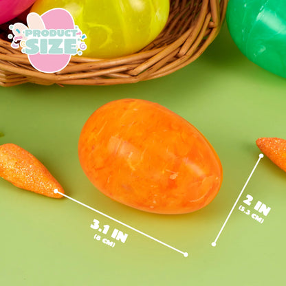 JOYIN 12 Pcs 3.15" Iridescent Printed Easter Eggs