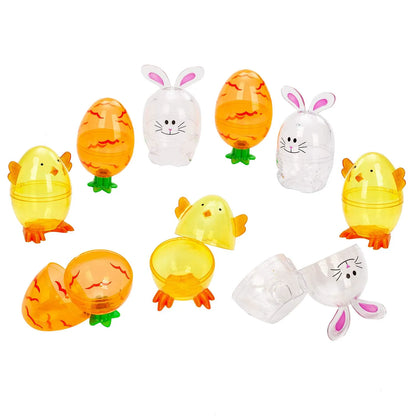 JOYIN 12-Pack Bunny-Shaped Fillable Easter Egg Shells