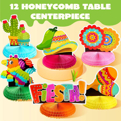 JOYIN 12-Pack Cinco de Mayo Honeycomb Table Centerpieces