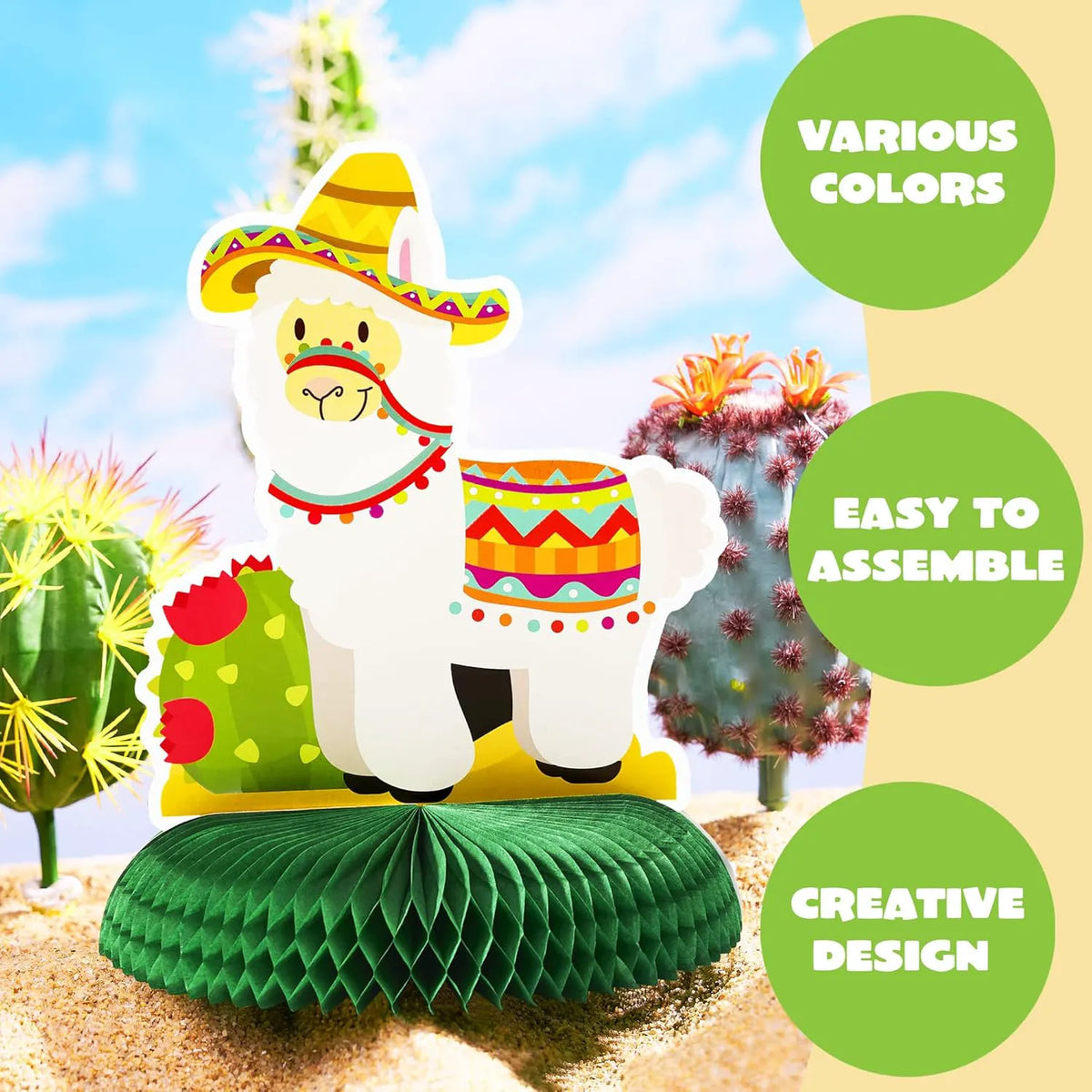 JOYIN 12-Pack Cinco de Mayo Honeycomb Table Centerpieces