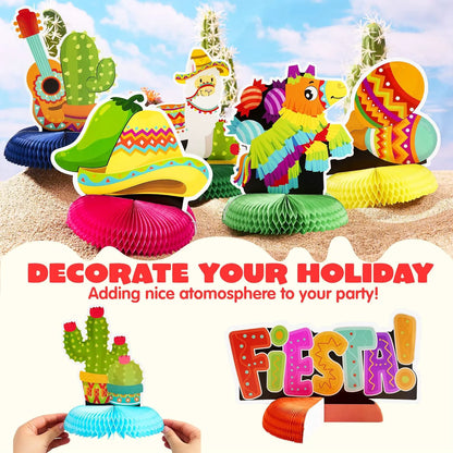 JOYIN 12-Pack Cinco de Mayo Honeycomb Table Centerpieces