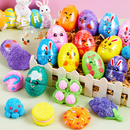 JOYIN 12-Pack Easter Prefilled Eggs with Foam Squishy Toys