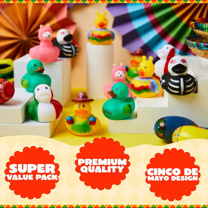 JOYIN 12-Pack Mexican Fiesta Rubber Ducks