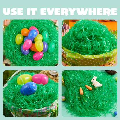 JOYIN 12 oz Dark Green Plastic Easter Grass