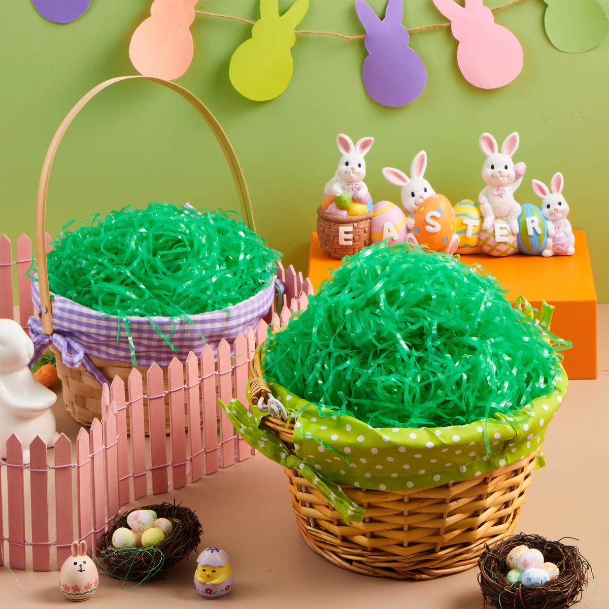 JOYIN 12 oz Dark Green Plastic Easter Grass