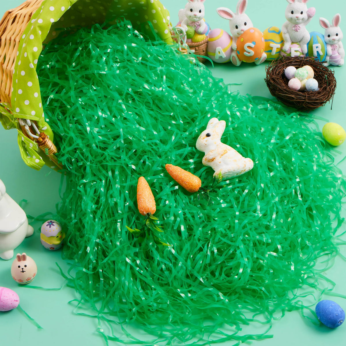 JOYIN 12 oz Dark Green Plastic Easter Grass
