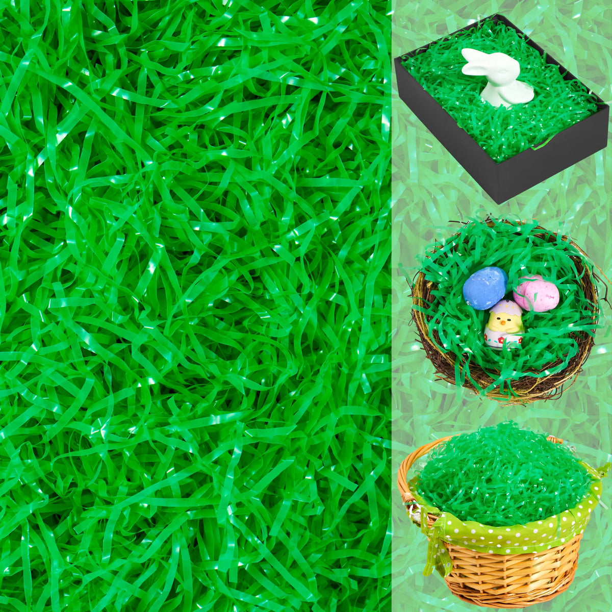 JOYIN 12 oz Dark Green Plastic Easter Grass