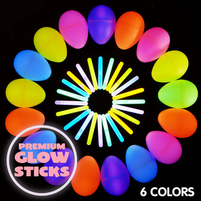 JOYIN 144 Pcs Easter Eggs with Mini Glow Sticks