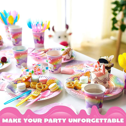 JOYIN 145-Piece Unicorn Birthday Party Supplies Set with Unicorn Banner for Girls