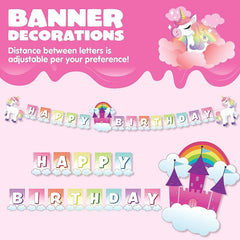 JOYIN 145-Piece Unicorn Birthday Party Supplies Set with Unicorn Banner for Girls