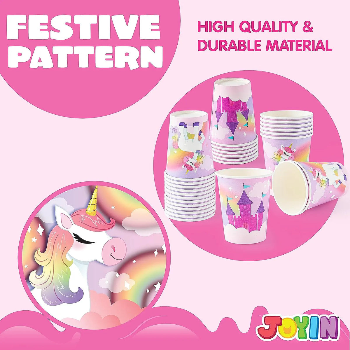 JOYIN 145-Piece Unicorn Birthday Party Supplies Set with Unicorn Banner for Girls