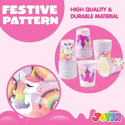 JOYIN 145-Piece Unicorn Birthday Party Supplies Set with Unicorn Banner for Girls