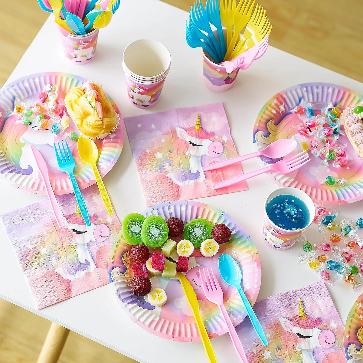 JOYIN 145-Piece Unicorn Birthday Party Supplies Set with Unicorn Banner for Girls