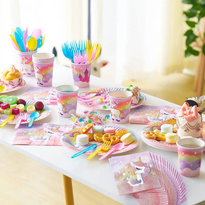 JOYIN 145-Piece Unicorn Birthday Party Supplies Set with Unicorn Banner for Girls