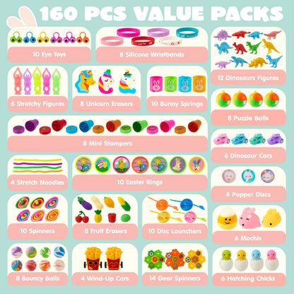 JOYIN 160 Prefilled Easter Eggs with Assorted Toys