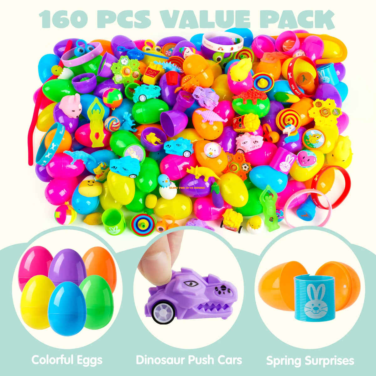 JOYIN 160 Prefilled Easter Eggs with Assorted Toys