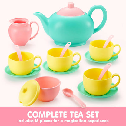 JOIN 18-Piece BPA-Free Pretend Play Tea Set for Kids