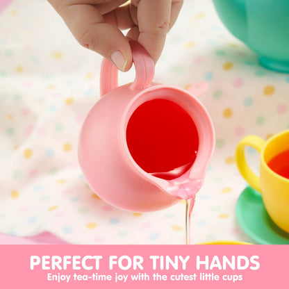 JOIN 18-Piece BPA-Free Pretend Play Tea Set for Kids