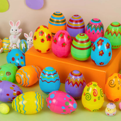 JOYIN 18 Bright Printed Plastic Easter Eggs