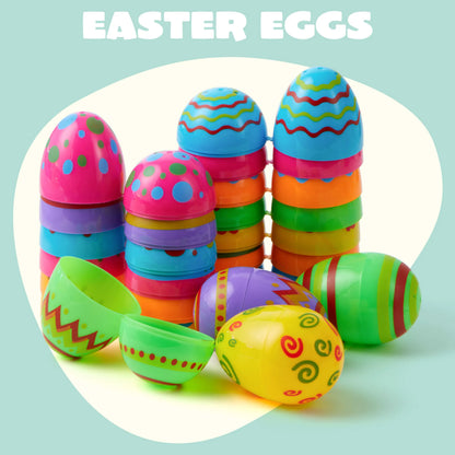 JOYIN 18 Bright Printed Plastic Easter Eggs