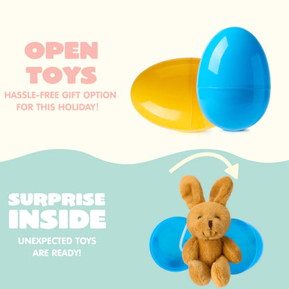 JOYIN 18 Pcs Prefilled Easter Eggs with Plush Animals