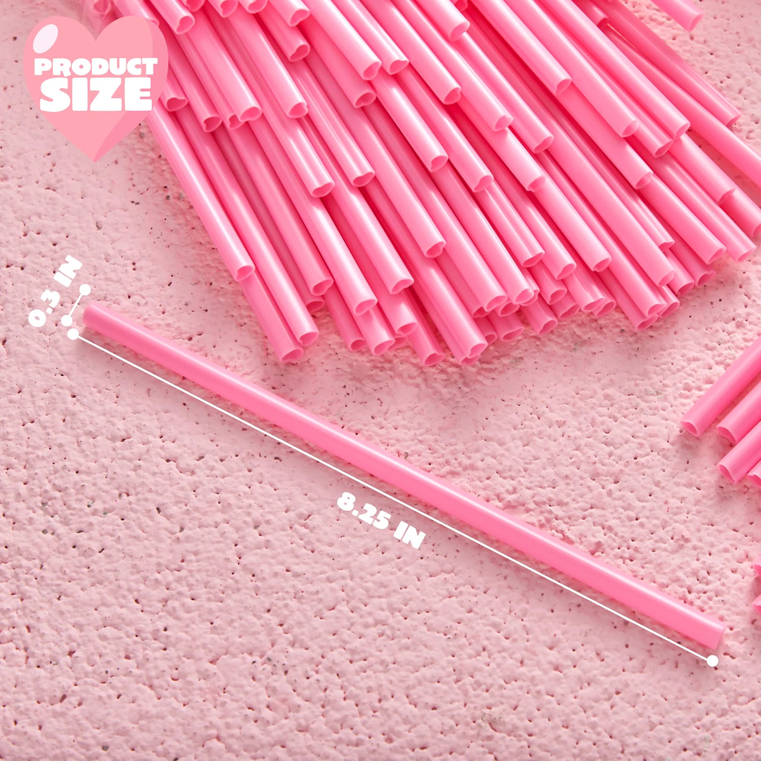 JOYIN 200 Pcs Valentine Heart-Shaped Pink Straws