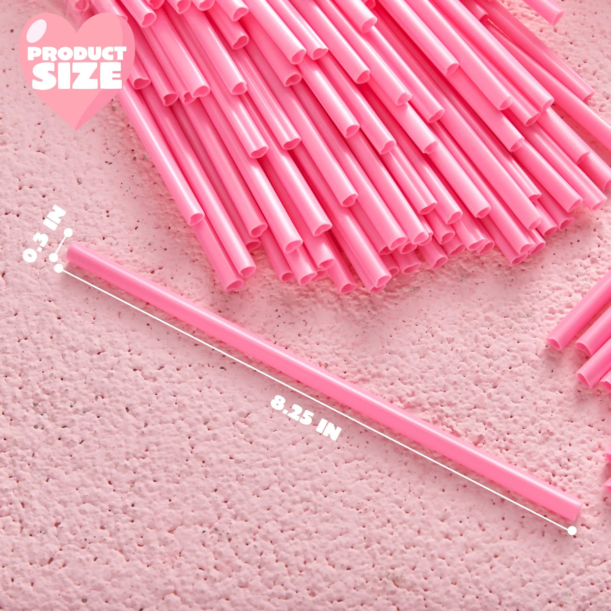 JOYIN 200 Pcs Valentine Heart-Shaped Pink Straws