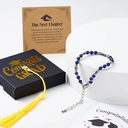 2026 Dark Blue Graduation Bracelet with Greeting Card and Gift Box for Women
