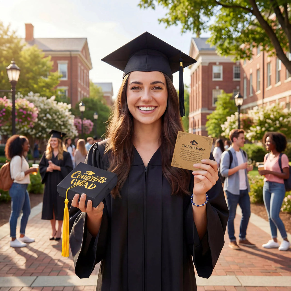 2026 Dark Blue Graduation Bracelet with Greeting Card and Gift Box for Women