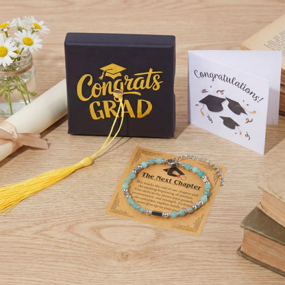 2026 Light Blue Graduation Bracelet with Greeting Card and Gift Box for Women