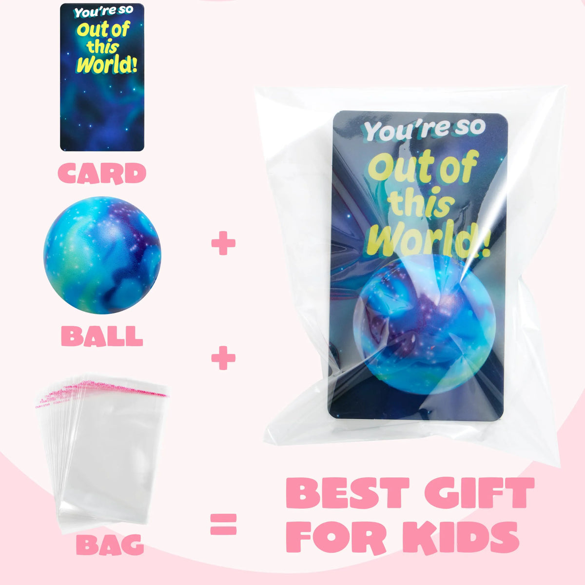 JOYIN 24 PCS Valentine's Day Cards with Galaxy PU Stress Balls for Party Favors