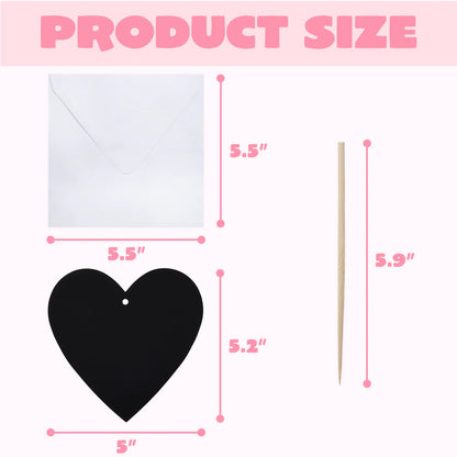 JOYIN 24 Pack Valentine's Day Cards with Scratch Heart Paper