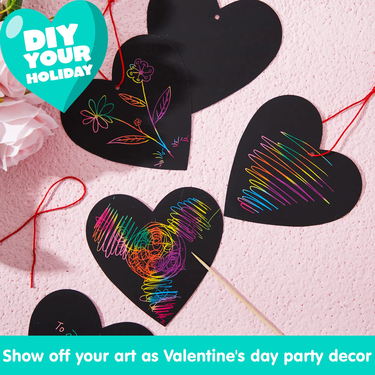 JOYIN 24 Pack Valentine's Day Cards with Scratch Heart Paper