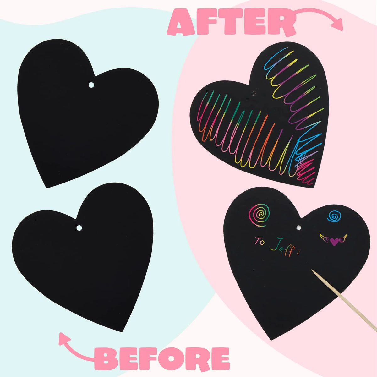 JOYIN 24 Pack Valentine's Day Cards with Scratch Heart Paper