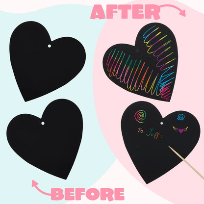 JOYIN 24 Pack Valentine's Day Cards with Scratch Heart Paper