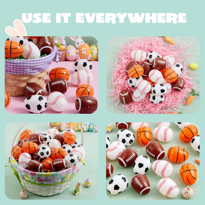 JOYIN 24-Pack 2.3-Inch Assorted Sports Ball Plastic Easter Eggs