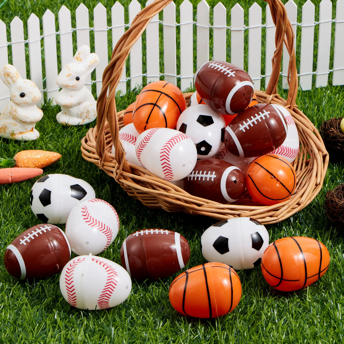 JOYIN 24-Pack 2.3-Inch Assorted Sports Ball Plastic Easter Eggs