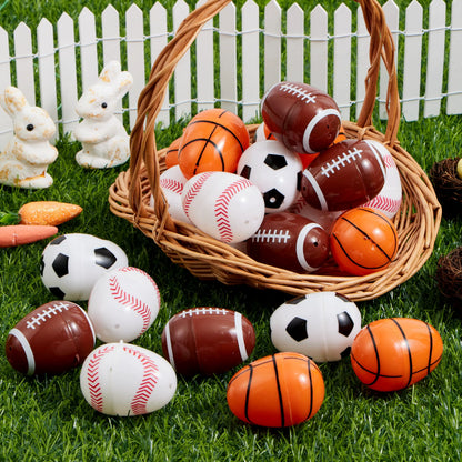 JOYIN 24-Pack 2.3-Inch Assorted Sports Ball Plastic Easter Eggs