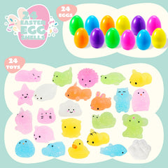 JOYIN 24-Pack Easter Eggs Prefilled with Mochi Squishy Toys