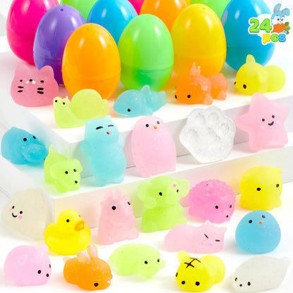 JOYIN 24-Pack Easter Eggs Prefilled with Mochi Squishy Toys