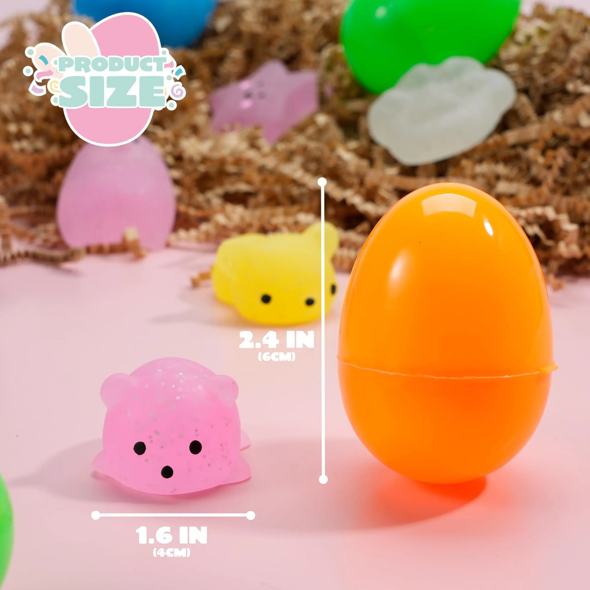 JOYIN 24-Pack Easter Eggs Prefilled with Mochi Squishy Toys