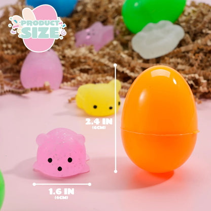 JOYIN 24-Pack Easter Eggs Prefilled with Mochi Squishy Toys