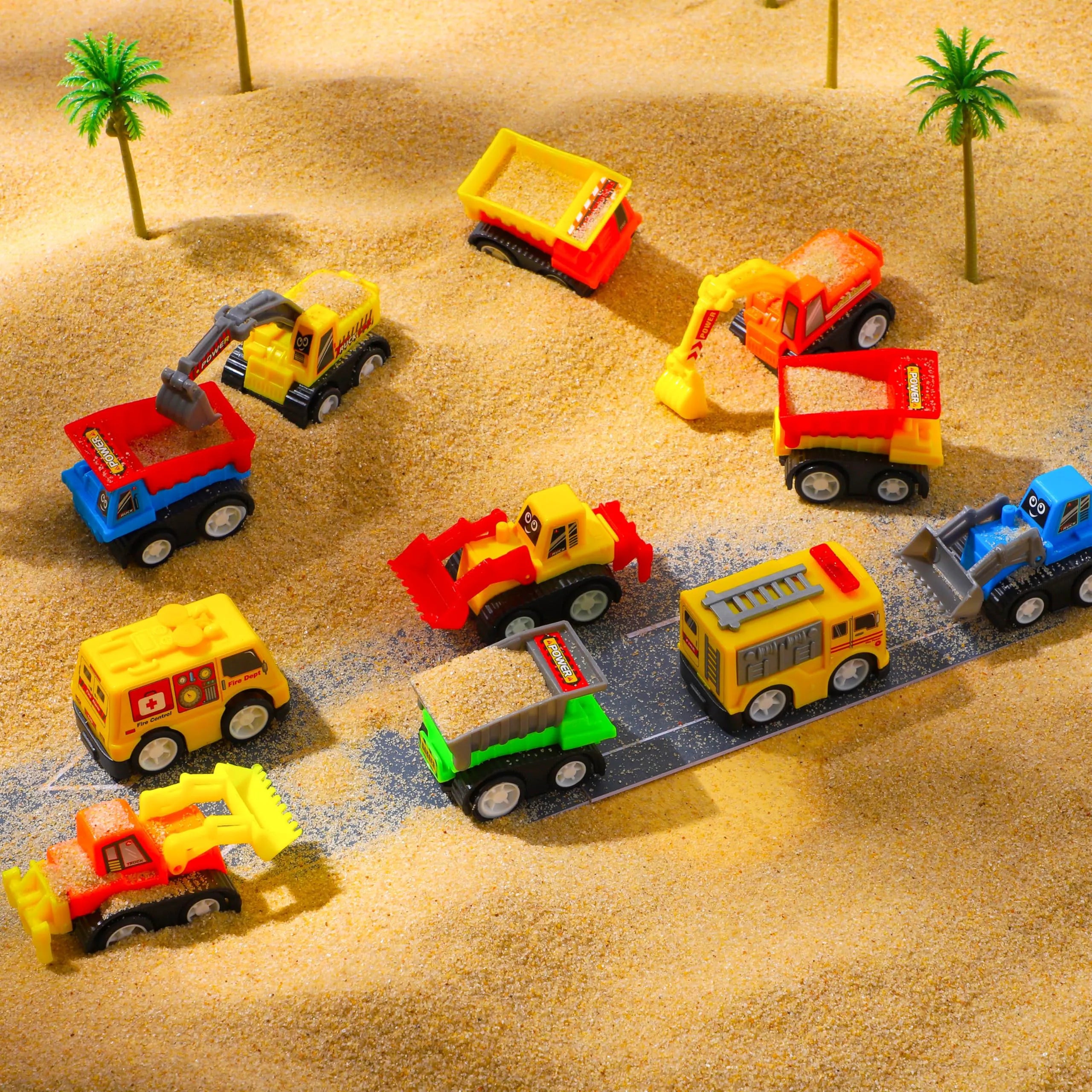 JOYIN 24-Pack Filled Easter Eggs with Pull-Back Construction Cars