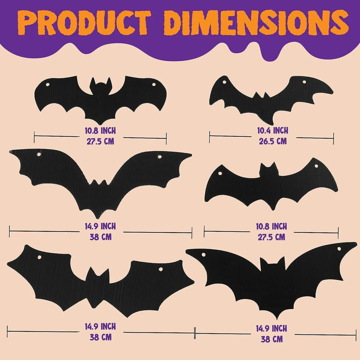 JOYIN 24-Pack Halloween Hanging Bats Decorations with Glow-in-the-Dark Eyes
