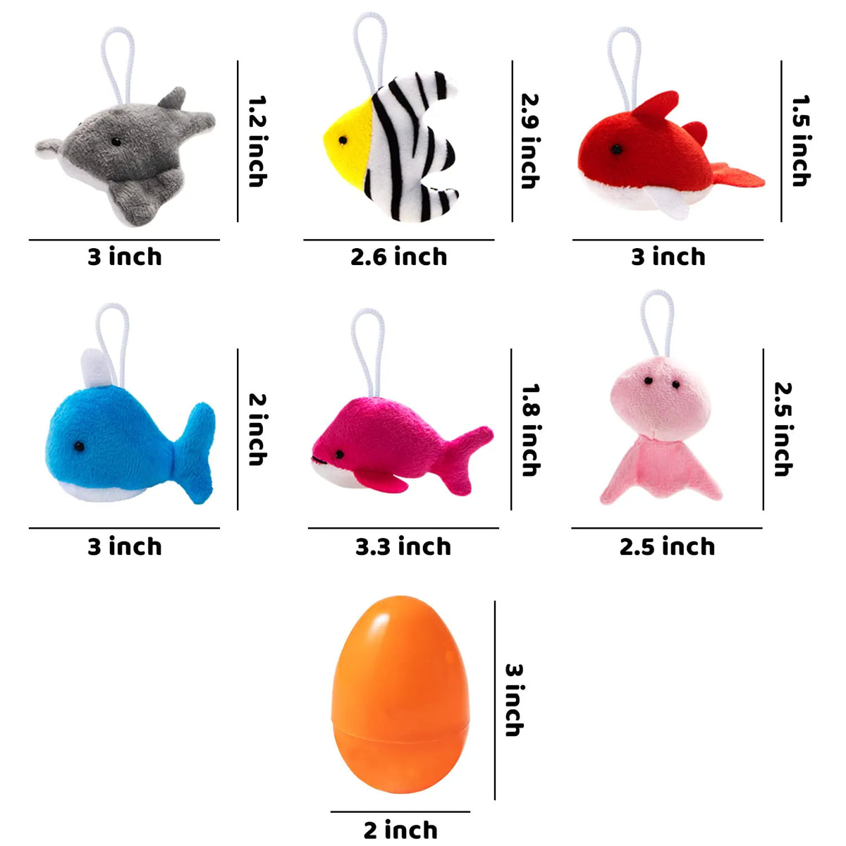 JOIN 24 Prefilled Easter Eggs with Sea Animal Plush Toys