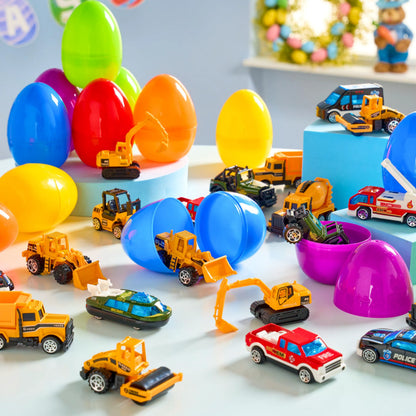 JOYIN 24 Prefilled Easter Eggs with Vehicle Toys