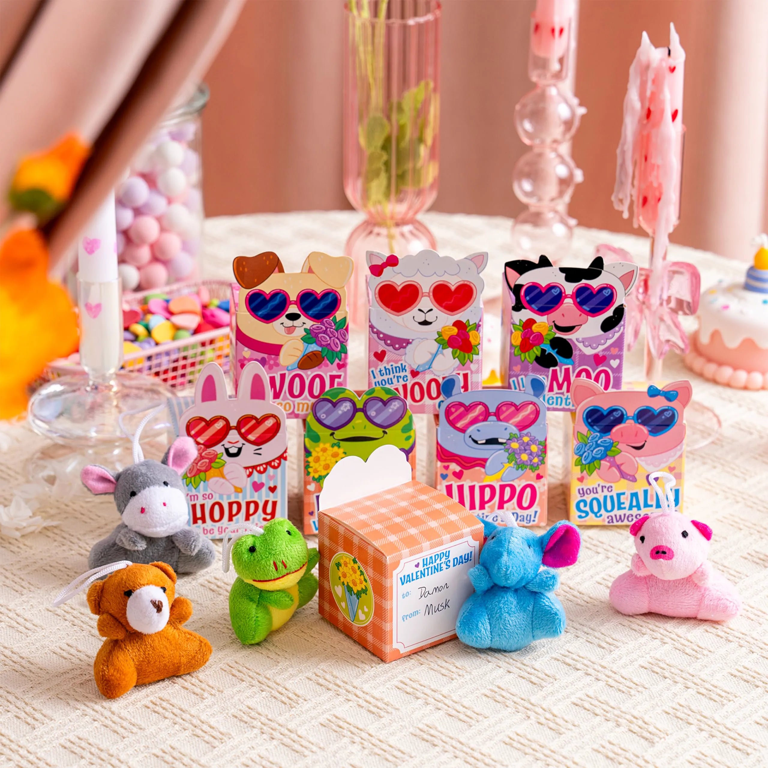 JOYIN 24-Piece Valentine's Day Plush Toys with Boxes