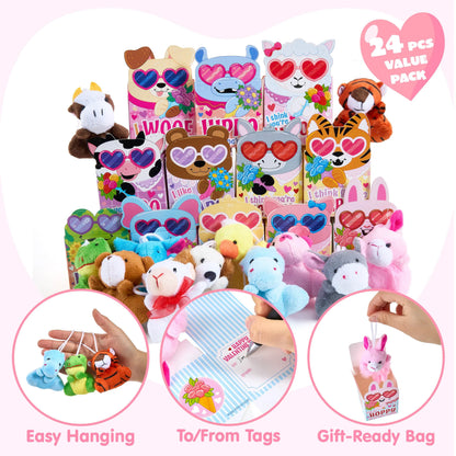 JOYIN 24-Piece Valentine's Day Plush Toys with Boxes