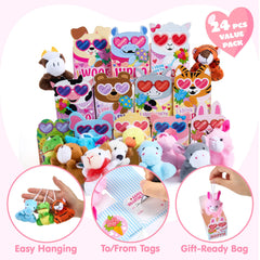 JOYIN 24-Piece Valentine's Day Plush Toys with Boxes